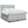 vidaXL Sommier à lattes de lit et matelas Gris clair 180x200cm Velours