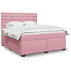 vidaXL Sommier à lattes de lit avec matelas Rose 180x200 cm Velours