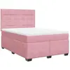 vidaXL Sommier à lattes de lit avec matelas Rose 160x200 cm Velours