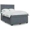 vidaXL Sommier à lattes de lit et matelas Gris foncé 140x200cm Velours