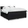 vidaXL Sommier à lattes de lit et matelas Noir 200x200 cm Velours