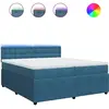 vidaXL Sommier à lattes de lit et matelas Bleu 200x200 cm velours