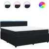 vidaXL Sommier à lattes de lit et matelas Noir 200x200 cm Velours