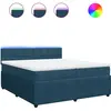 vidaXL Sommier à lattes de lit et matelas Bleu 200x200 cm velours
