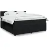 vidaXL Sommier à lattes de lit et matelas Noir 200x200 cm Velours