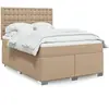 vidaXL Sommier à lattes de lit avec matelas Cappuccino 160x200 cm