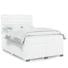 vidaXL Sommier à lattes de lit avec matelas Blanc 140x200cm Similicuir