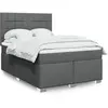 vidaXL Sommier à lattes de lit avec matelas Gris foncé 140x200cm Tissu