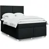 vidaXL Sommier à lattes de lit avec matelas Noir 140x200 cm Tissu