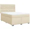 vidaXL Sommier à lattes de lit avec matelas Crème 140x190 cm Tissu