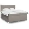 vidaXL Sommier à lattes de lit avec matelas Taupe 200x200 cm Tissu