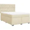 vidaXL Sommier à lattes de lit avec matelas Crème 160x200 cm Tissu