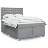 vidaXL Sommier à lattes de lit avec matelas Gris clair 160x200cm Tissu