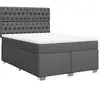 vidaXL Sommier à lattes de lit avec matelas Gris foncé 160x200cm Tissu