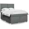 vidaXL Sommier à lattes de lit avec matelas Gris foncé 160x200cm Tissu