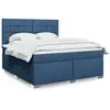vidaXL Sommier à lattes de lit avec matelas Bleu 180x200 cm Tissu