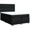 vidaXL Sommier à lattes de lit avec matelas Noir 140x200 cm Tissu