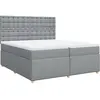 vidaXL Sommier à lattes de lit avec matelas Gris clair 200x200cm Tissu