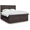 vidaXL Sommier à lattes de lit avec matelas Marron foncé 200x200 cm