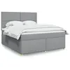 vidaXL Sommier à lattes de lit avec matelas Gris clair 180x200cm Tissu