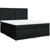 vidaXL Sommier à lattes de lit avec matelas Noir 180x200 cm Tissu