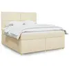 vidaXL Sommier à lattes de lit avec matelas Crème 180x200 cm Tissu