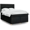 vidaXL Sommier à lattes de lit avec matelas Noir 160x200 cm Tissu