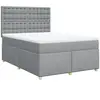 vidaXL Sommier à lattes de lit avec matelas Gris clair 160x200cm Tissu