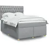 vidaXL Sommier à lattes de lit avec matelas Gris clair 160x200cm Tissu