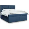 vidaXL Vidaxl Sommier À Lattes De Lit Avec Matelas Bleu 200x200 Cm Tissu