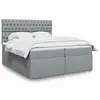 vidaXL Sommier à lattes de lit avec matelas Gris clair 200x200cm Tissu
