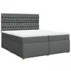 vidaXL Sommier à lattes de lit avec matelas Gris foncé 200x200cm Tissu