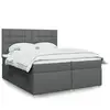 vidaXL Sommier à lattes de lit avec matelas Gris foncé 200x200cm Tissu