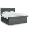 vidaXL Sommier à lattes de lit avec matelas Gris foncé 180x200cm Tissu