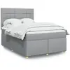 vidaXL Sommier à lattes de lit avec matelas Gris clair 160x200cm Tissu