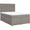 vidaXL Sommier à lattes de lit avec matelas Taupe 160x200 cm Tissu