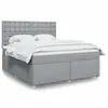 vidaXL Sommier à lattes de lit avec matelas Gris clair 180x200cm Tissu
