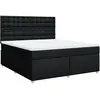 vidaXL Sommier à lattes de lit avec matelas Noir 180x200 cm Tissu