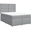 vidaXL Sommier à lattes de lit avec matelas Gris clair 160x200cm Tissu