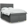 vidaXL Sommier à lattes de lit avec matelas Gris foncé 140x200cm Tissu