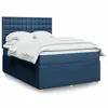 vidaXL Sommier à lattes de lit avec matelas Bleu 140x200 cm Tissu