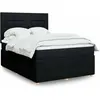 vidaXL Sommier à lattes de lit avec matelas Noir 140x200 cm Tissu
