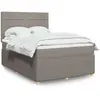 vidaXL Sommier à lattes de lit avec matelas Taupe 140x200 cm Tissu