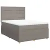 vidaXL Sommier à lattes de lit avec matelas Taupe 140x190 cm Tissu