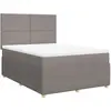 vidaXL Vidaxl Sommier À Lattes De Lit Avec Matelas Taupe 140x190 Cm Tissu