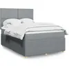 vidaXL Sommier à lattes de lit avec matelas Gris clair 140x190cm Tissu