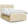 vidaXL Sommier à lattes de lit avec matelas Crème 140x200 cm Tissu