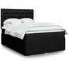 vidaXL Sommier à lattes de lit avec matelas Noir 140x200 cm Tissu