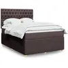 vidaXL Sommier à lattes de lit avec matelas Marron foncé 140x190 cm