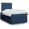 vidaXL Sommier à lattes de lit avec matelas Bleu 120x200 cm Tissu